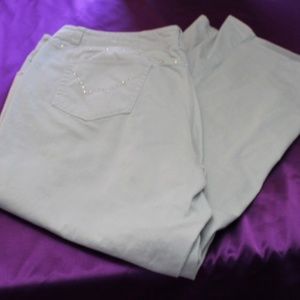 Light Weight Blue Jeans Baby Blue Rhinestones